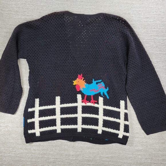Vintage TLC by Lambert Mexican Fiesta Cardigan Sweater Crochet Knit NWT Size M - Picture 13 of 16